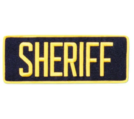 Sheriff SO Back Patch Large 4 x 11 Gold on Navy