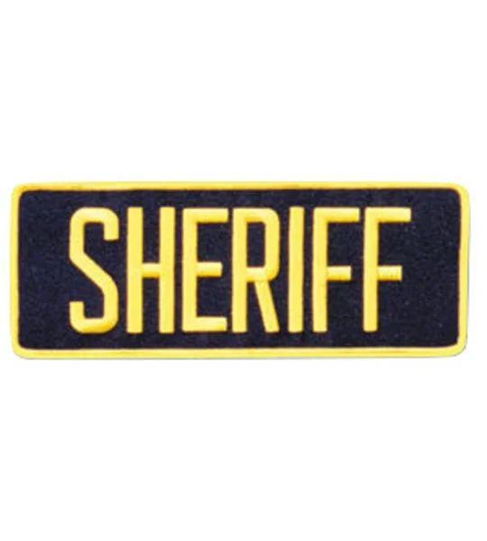 Sheriff SO Back Patch Large 4 x 11 Gold on Navy