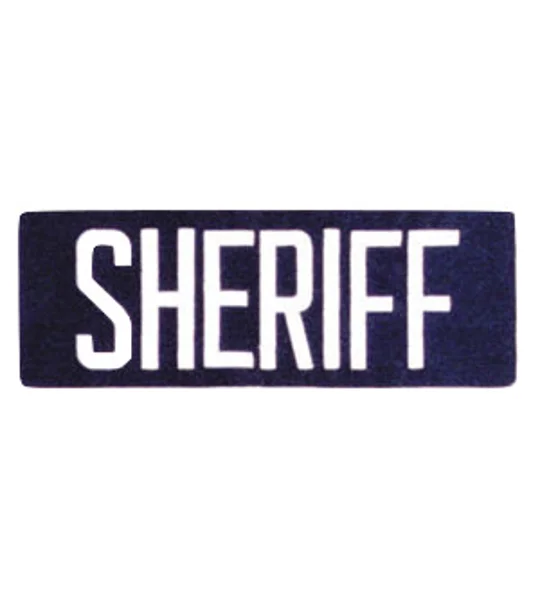 Sheriff SO Back Patch Large 4 x 11 White onNavy