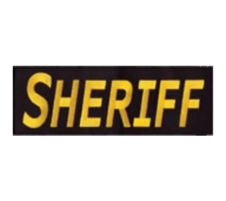 Sheriff SO Back Patch Large 3 x 9 Gold on Black