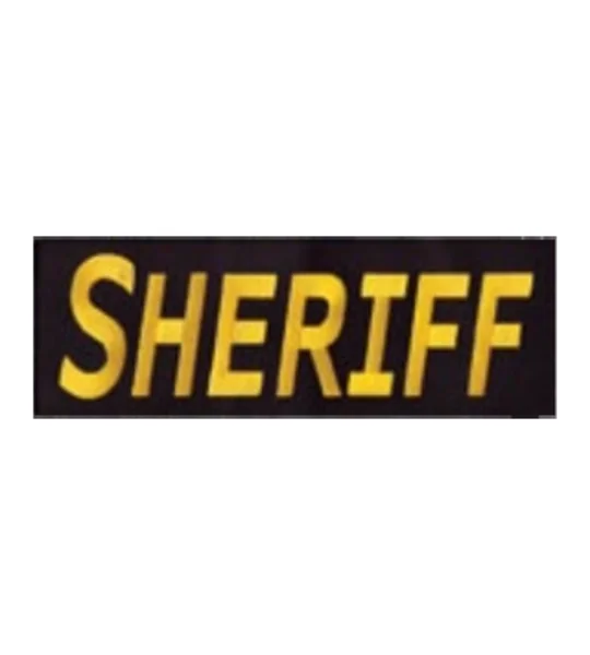 Sheriff SO Back Patch Large 3 x 9 Gold on Black