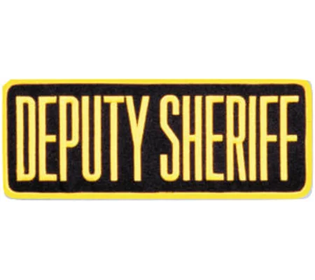 Deputy Sheriff SO Back Patch Large 4 x 11 Gold on Black