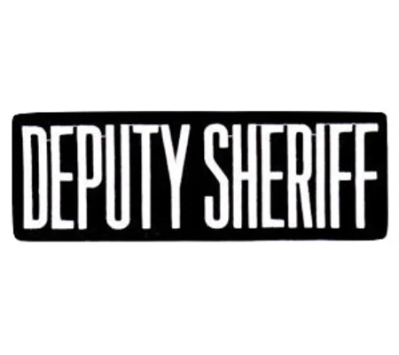 Deputy Sheriff SO Back Patch Large 4 x 11 White on Black