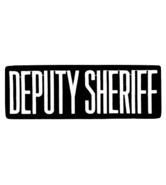 Deputy Sheriff SO Back Patch Large 4 x 11 White on Black