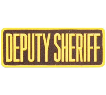 Deputy Sheriff SO Back Patch Large 4 x 11 Gold on Brown