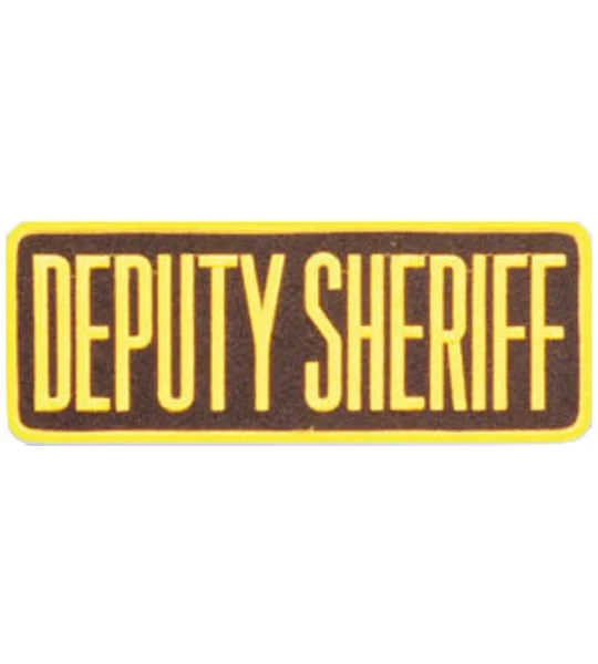 Deputy Sheriff SO Back Patch Large 4 x 11 Gold on Brown
