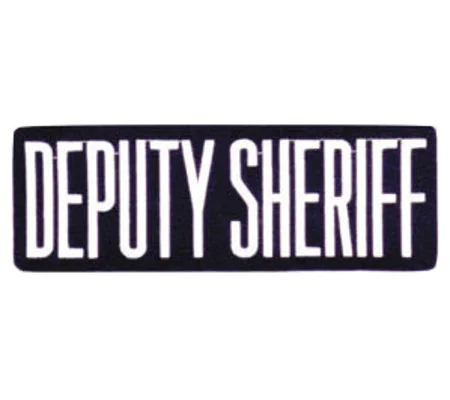 Deputy Sheriff SO Back Patch Large 4 x 11 White on Midnight Blue