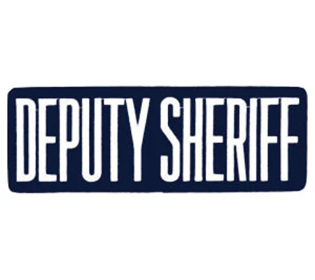 Deputy Sheriff SO Back Patch Large 4 x 11 White on Navy