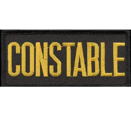 Constable Front Patch Large 2 x 4 Gold on Black