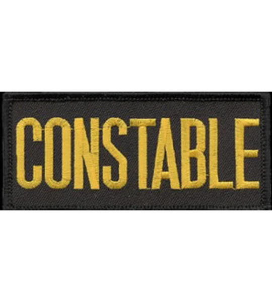 Constable Front Patch Large 2 x 4 Gold on Black