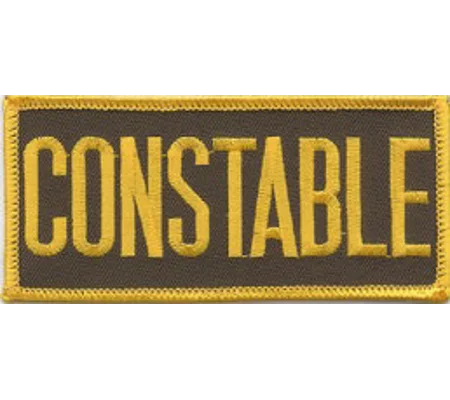 Constable Front Patch Large 2 x 4 Gold on Brown
