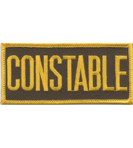 Constable Front Patch Large 2 x 4 Gold on Brown