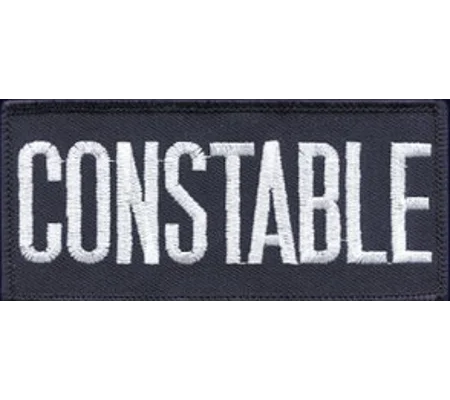 Constable Front Patch Large 2 x 4 White on Midnight Blue