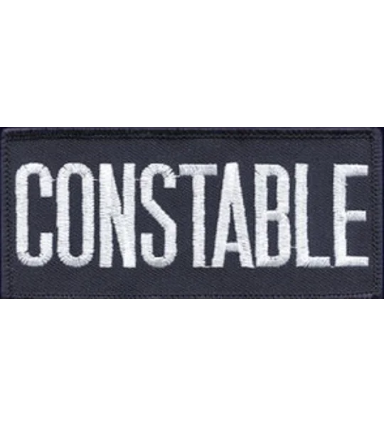Constable Front Patch Large 2 x 4 White on Midnight Blue