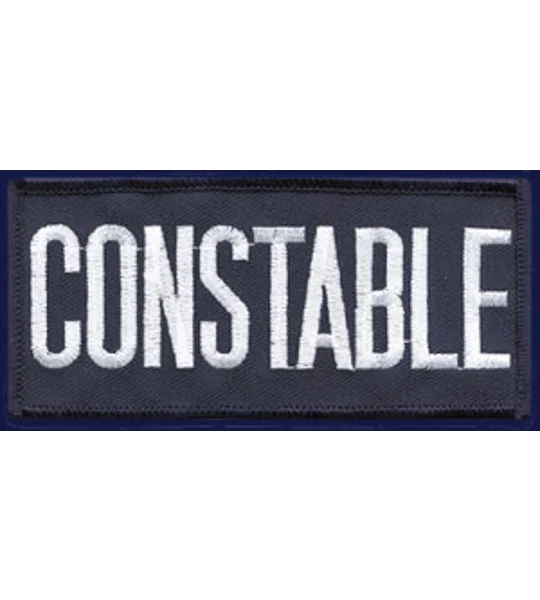 Constable Front Patch Large 2 x 4 White on Navy