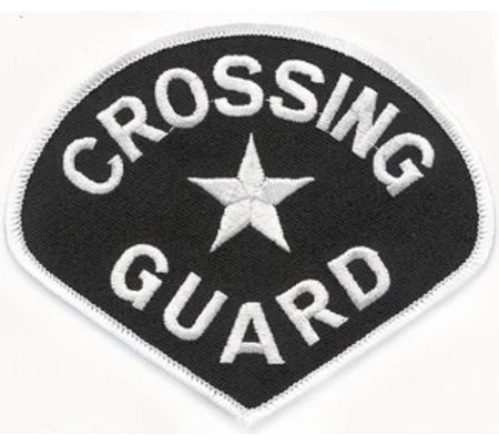 Crossing Guard Shoulder Patch White on Black