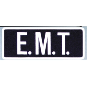 EMT Tactical Back Patch 4 X 11 White on Midnight Blue