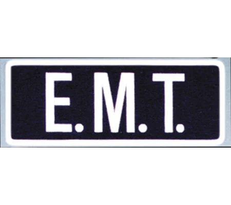 EMT Tactical Back Patch 4 X 11 White on Midnight Blue