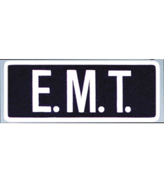 EMT Tactical Back Patch 4 X 11 White on Midnight Blue