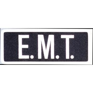EMT Tactical Back Patch 4 X 11 White on Navy