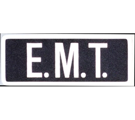 EMT Tactical Back Patch 4 X 11 White on Navy