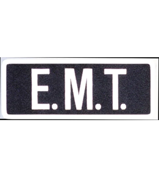 EMT Tactical Back Patch 4 X 11 White on Navy