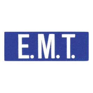 EMT Back Patch 4 X 11 White on Royal