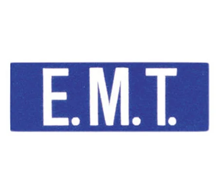 EMT Back Patch 4 X 11 White on Royal