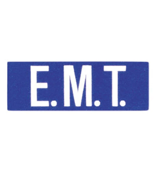 EMT Back Patch 4 X 11 White on Royal