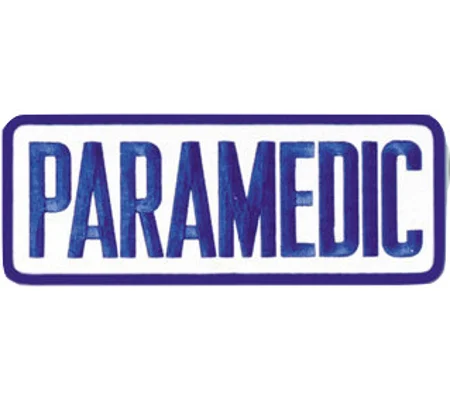 Paramedic Back Patch 4 X 11 Royal on White