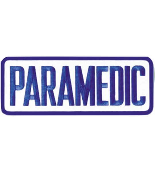 Paramedic Back Patch 4 X 11 Royal on White