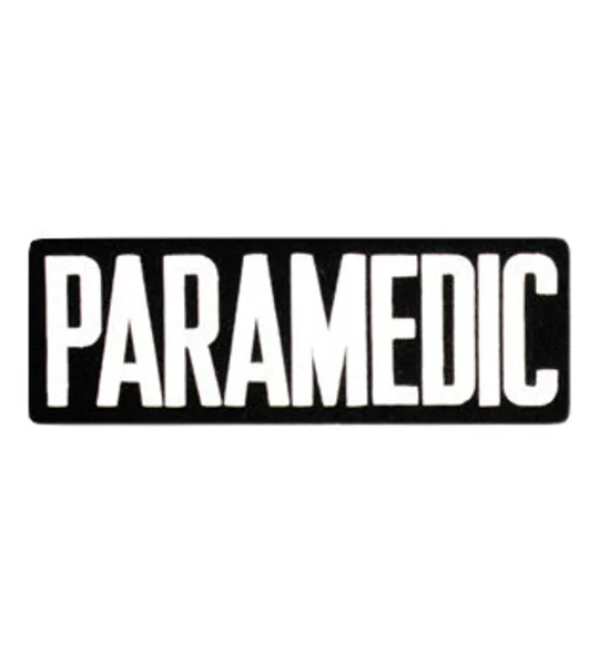 Paramedic Tactical Back Patch 4 X 11 White on Midnight Blue