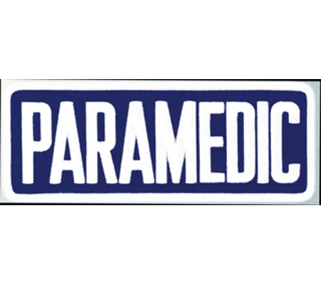 Paramedic Back Patch 4 X 11 White on Navy