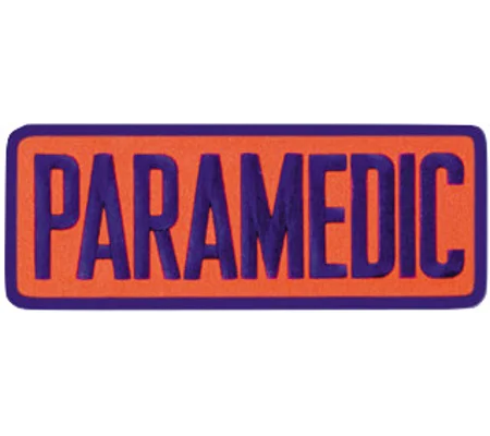 Paramedic Back Patch 4 X 11 Navy on Orange