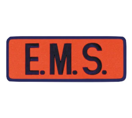EMS Back Patch 4 X 11 Navy on Orange