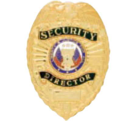 Security Director Shield Breast Badge Gold