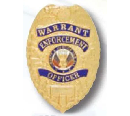 Warrant Enforcement Officer Shield Breast Badge Gold
