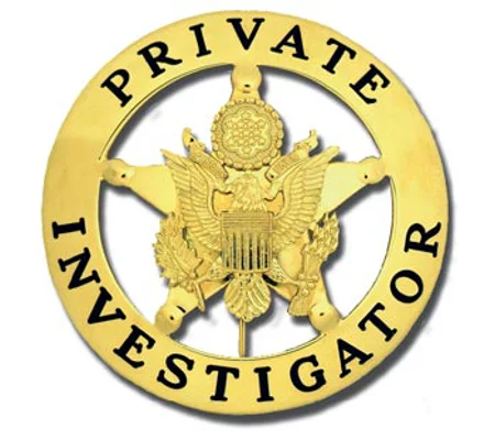 Private Investigator Shield Badge Gold Round