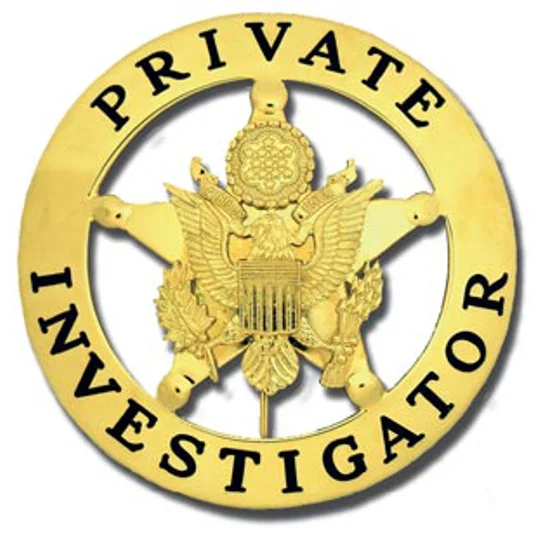 Private Investigator Shield Badge Gold Round