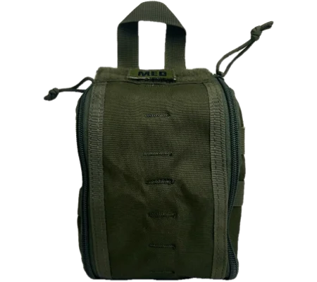 Tactical Trauma & First Aid Kit Pouch Olive Drab Rip Open