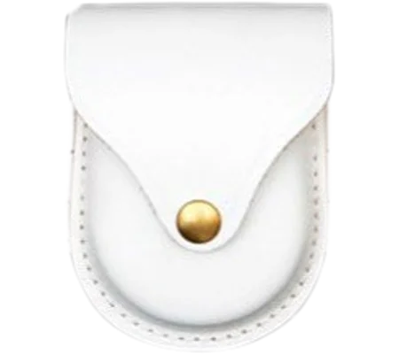 Leather Handcuff Case Round Bottom White