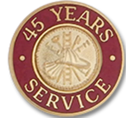 Collar Insignia Tac Pin Red Years Service 45