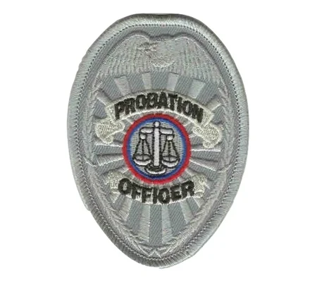 Shield Breast Badge Patch Probation Officer DOJ Silver