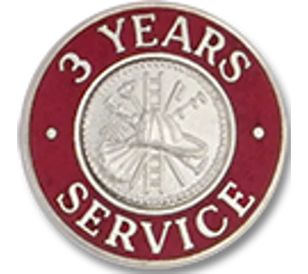 Collar Insignia Tac Pin Red Years Service 3