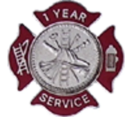 Maltese Cross Insignia Tac Pin Red Years Service 1
