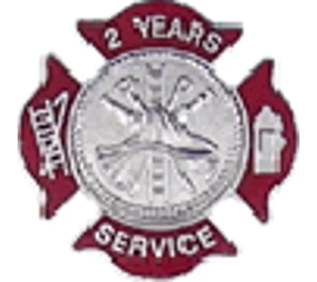 Maltese Cross Insignia Tac Pin Red Years Service 2
