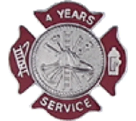 Maltese Cross Insignia Tac Pin Red Years Service 4