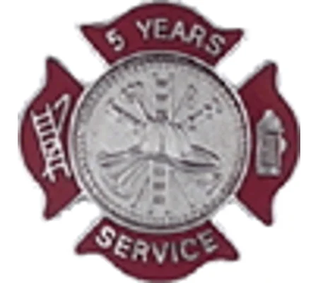 Maltese Cross Insignia Tac Pin Red Years Service 5