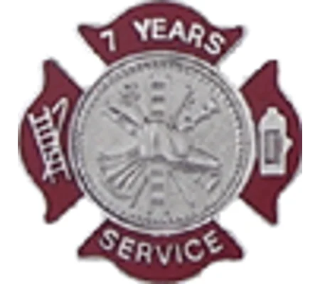 Maltese Cross Insignia Tac Pin Red Years Service 7