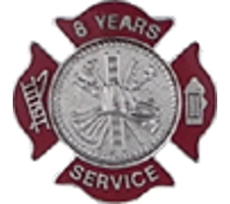Maltese Cross Insignia Tac Pin Red Years Service 8